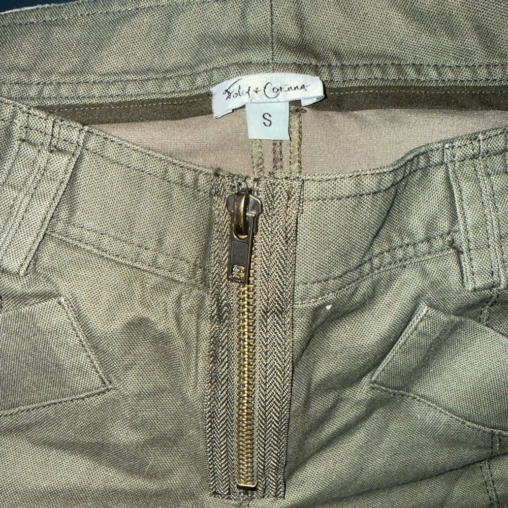 Foley + Corinna: Green and Khaki Cargo Skinny Straight Leg Pants in Small